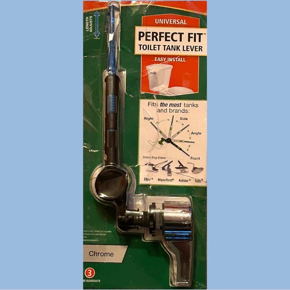 FLUID MASTER UNIVERSAL FIT TOILET TANK LEVER IN CHROME! - Picture 11 of 16